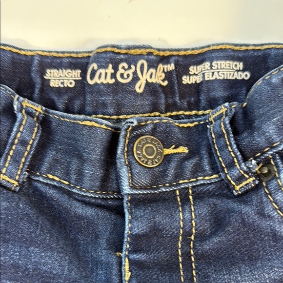Cat & Jack Kids' Blue Jeans, super stretch, 4T, straight leg, adjustable waist - Picture 2 of 6